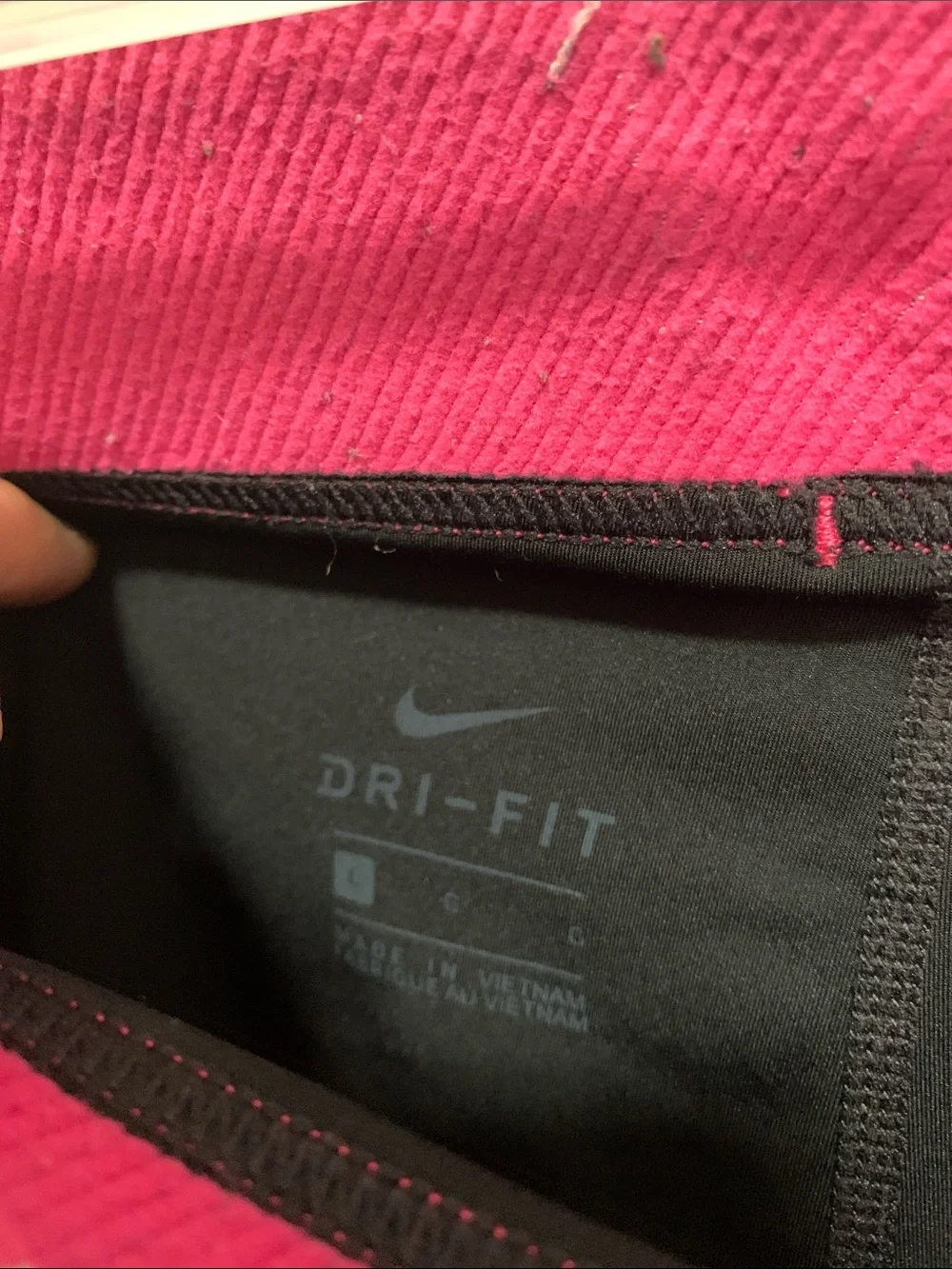 Nike Pro Black Shorts Pink Logo Waistband